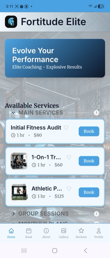 Booking app preview