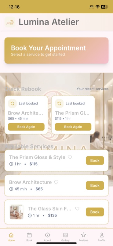 Booking app preview